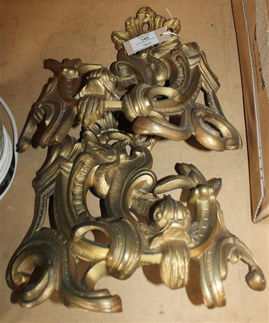 Pair ormolu fire dogs(-)